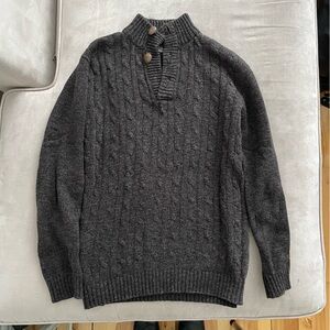 Men's Dark Brown Cable Knit Sweater